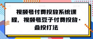 视频号付费投放系统课程，视频号豆子付费投放·叠投打法-大东资源库