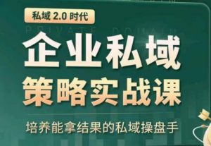 私域2.0：企业私域策略实战课，培养能拿结果的私域操盘手-大东资源库