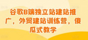 谷歌B端独立站建站推广，外贸建站训练营，傻瓜式教学-大东资源库