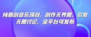纯原创音乐项目，创作无界限，引发无限讨论，全平台可发布【揭秘】-大东资源库