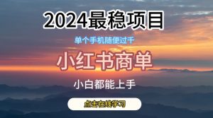 2024最稳蓝海项目，小红书商单项目，没有之一【揭秘】-大东资源库