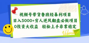 视频号带货鲁班经暴利项目，穷人逆风翻盘必做项目，0投资大收益轻松上手非常稳定【揭秘】-大东资源库
