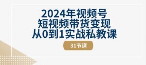 2024年视频号短视频带货变现从0到1实战私教课(31节视频课)-大东资源库