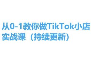 从0-1教你做TikTok小店实操课(持续更新)，手把手教你，简单易学-大东资源库