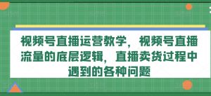 视频号直播运营教学，视频号直播流量的底层逻辑，直播卖货过程中遇到的各种问题-大东资源库