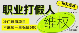 职业打假人电商维权揭秘，一单保底500，全新冷门暴利项目【仅揭秘】-大东资源库