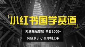 小红书国学赛道，无脑粘贴复制，单日1K，实操演示，小白即刻上手【揭秘】-大东资源库