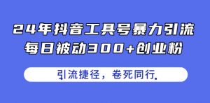 24年抖音工具号暴力引流，每日被动300+创业粉，创业粉捷径，卷死同行【揭秘】-大东资源库
