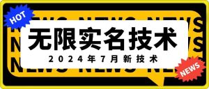 无限实名技术(2024年7月新技术)，最新技术最新口子，外面收费888-3688的技术-大东资源库