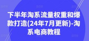 下半年淘系流量权重和爆款打造(24年7月更新)-淘系电商教程-大东资源库