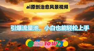ai原创治愈风景视频，引爆流量池，小白也能轻松上手，篇篇10w+【揭秘】-大东资源库