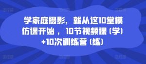 学家庭摄影，就从这10堂模仿课开始 ，10节视频课(学)+10次训练营(练)-大东资源库