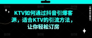 KTV抖音短视频营销，KTV如何通过抖音引爆客源，适合KTV的引流方法，让你轻松订房-大东资源库