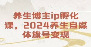 养生博主ip孵化课，2024养生自媒体旗号变现-大东资源库