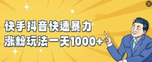 快手抖音快速暴力涨粉玩法，新手小白也能学会，一天1k+【揭秘】-大东资源库