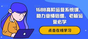 1688高阶运营系统课，助力业绩倍增，老板运营必学-大东资源库