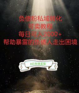 负债粉掘金计划，帮助负债者解决问题，债务规划，债务重组，最好的变现方式【揭秘】-大东资源库