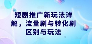 短剧推广新玩法详解，流量剧与转化剧区别与玩法-大东资源库