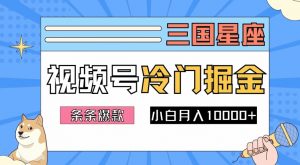 2024视频号三国冷门赛道掘金，条条视频爆款，操作简单轻松上手，新手小白也能月入1w-大东资源库