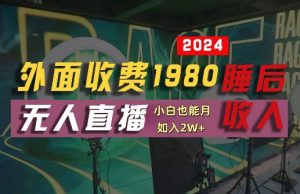 外面收费1980的支付宝无人直播技术+素材，认真看半小时就能开始做，真正睡后收入【揭秘】-大东资源库