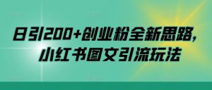 日引200+创业粉全新思路，小红书图文引流玩法【揭秘】-大东资源库