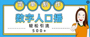 简单制作数字人口播轻松引流500+精准创业粉【揭秘】-大东资源库