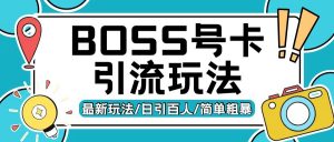 Boss直聘流量卡引流变现玩法，日引200+创业粉【揭秘】-大东资源库