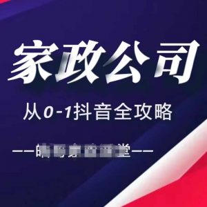 家政公司从0-1抖音全攻略，教你从短视频+直播全方位进行抖音引流-大东资源库