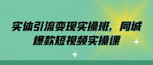 实体引流变现实操班，同城爆款短视频实操课-大东资源库