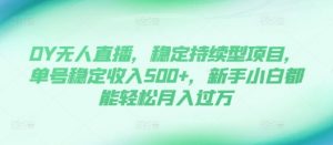 DY无人直播，稳定持续型项目，单号稳定收入500+，新手小白都能轻松月入过万【揭秘】-大东资源库