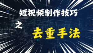 最新短视频搬运，纯手工去重，二创剪辑方法【揭秘】-大东资源库