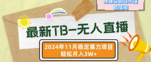【最新TB-无人直播】11月最新，打造你的日不落直播间，轻松月入过W【揭秘】-大东资源库