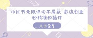 小红书无限评论不屏蔽 截流创业粉精准粉插件-大东资源库