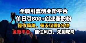 全新引流创业粉平台 单日引800+，创业兼职粉，操作简单，每天仅需8分钟【仅揭秘】-大东资源库