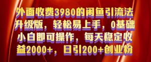 外面收费3980的闲鱼引流法，轻松易上手,0基础小白即可操作，日引200+创业粉的保姆级教程【揭秘】-大东资源库