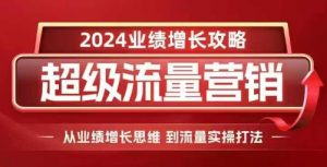 2024超级流量营销，2024业绩增长攻略，从业绩增长思维到流量实操打法-大东资源库