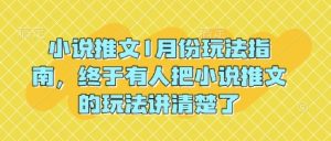 小说推文1月份玩法指南，终于有人把小说推文的玩法讲清楚了!-大东资源库