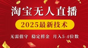 淘宝无人直播2025最新技术 无需值守，稳定捞金，月入5位数【揭秘】-大东资源库