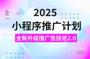 2025小程序推广计划，撸广告挂JI3.0玩法，日均5张【揭秘】-大东资源库