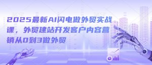 2025最新AI闪电做外贸实战课，外贸建站开发客户内容营销从0到3做外贸-大东资源库