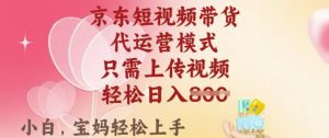 京东短视频带货，2025翻身项目，只需上传视频，单月稳定变现8k+【揭秘】-大东资源库