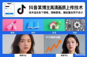 抖音某博主视频高清画质上传技术，技术适合各个领域，清晰度高，播放量自然不会少-大东资源库