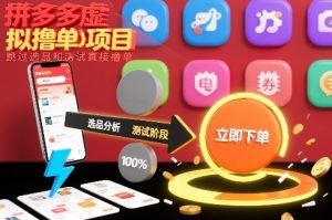 拼多多虚拟撸单项目，跳过选品和测试直接撸单-大东资源库