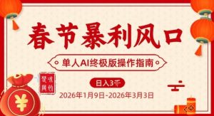 春节暴利风口项目，单人AI落地翻身终极版实操-大东资源库