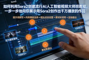 如何利用Sora2创建流行AI人工智能视频大师班，一步一步地向你展示用Sora2创作出千万播放的作品-大东资源库