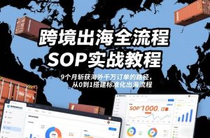 跨境出海全流程全盘托出SOP实战教程，9个月斩获海外千万订单的路径，从0到1搭建标准化出海流程-大东资源库