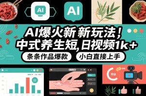 AI爆火新玩法，中式养生短视频，日收益1k+条条作品爆款，小白直接上手，附详细教程-大东资源库