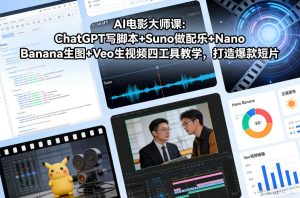 AI电影大师课：ChatGPT写脚本+Suno做配乐+Nano Banana生图+Veo生视频，打造爆款短片-大东资源库