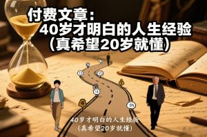付费文章：40岁才明白的人生经验（真希望20岁就懂）-大东资源库