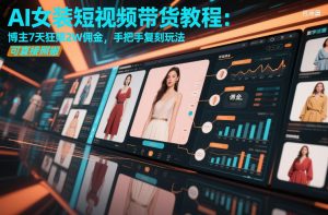 AI女装短视频带货教程：博主7天狂賺2W佣金，手把手复刻玩法，可直接照搬-大东资源库
